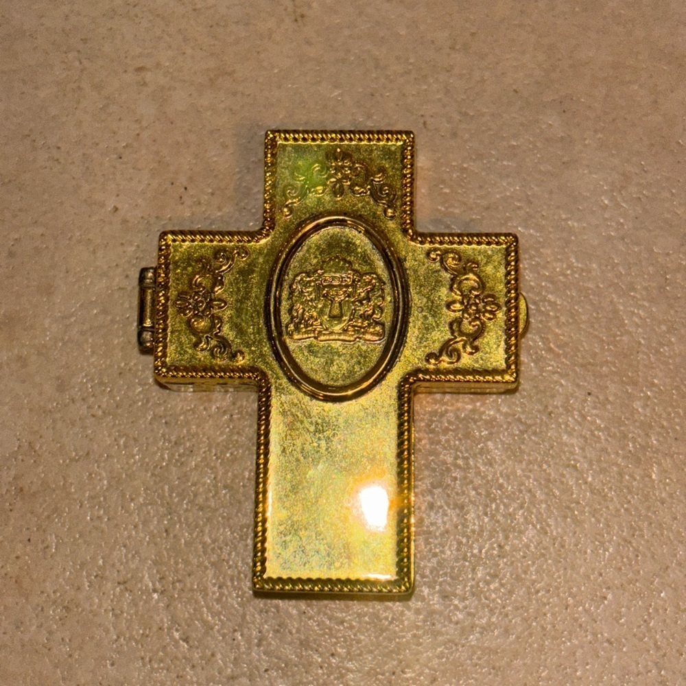 Vintage Gold Trinity Trinket Box 
TBN Cross Box Christian